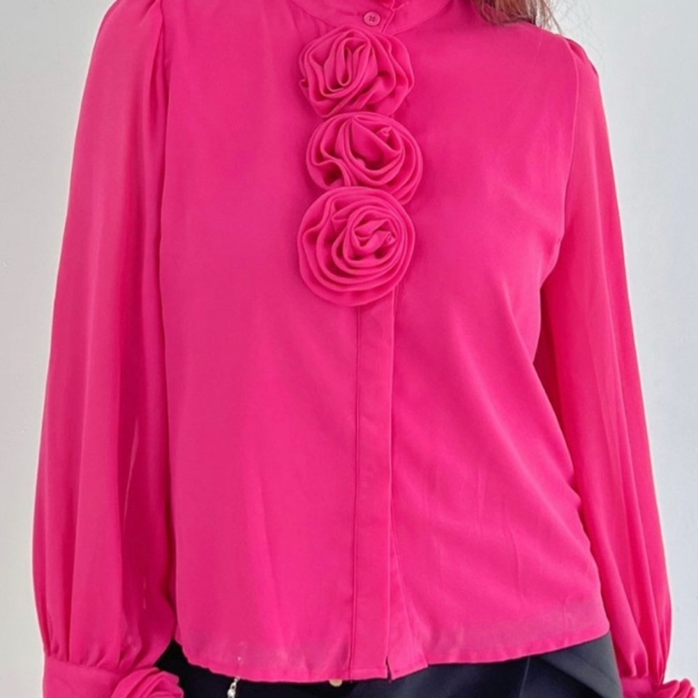 Rosette Accented Blouse